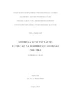 prikaz prve stranice dokumenta Medijska koncentracija i utjecaji na formiranje medijske politike