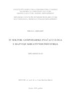prikaz prve stranice dokumenta IT sektor: gospodarski značaj i uloga u razvoju kreativnih industrija