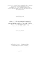 prikaz prve stranice dokumenta Analiza poslovnih modela i ekonomskog okruženja: Japan Tobacco International