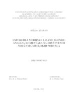 prikaz prve stranice dokumenta Usporedba medijske i javne agende: Analiza komentara na društvenim mrežama portala