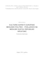 Kulturni aspekti europske medijske politike – posljedice na medijski sustav Republike Hrvatske