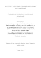 prikaz prve stranice dokumenta EKONOMSKI UČINCI JAVNE NABAVE U  ELEKTROENERGETSKOM SEKTORU  REPUBLIKE HRVATSKE  KAO ČLANICE EUROPSKE UNIJE