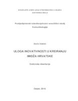 prikaz prve stranice dokumenta Uloga inovativnosti u kreiranju imidža Hrvatske
