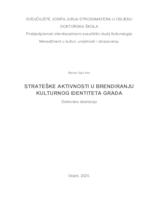 prikaz prve stranice dokumenta STRATEŠKE AKTIVNOSTI U BRENDIRANJU KULTURNOG IDENTITETA GRADA