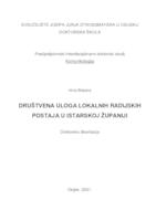 prikaz prve stranice dokumenta DRUŠTVENA ULOGA LOKALNIH RADIJSKIH POSTAJA U ISTARSKOJ ŽUPANIJI