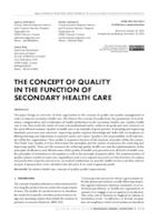 THE CONCEPT OF QUALITY IN THE FUNCTION OF SECONDARY HEALTH CARE