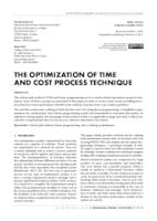 THE OPTIMIZATION OF TIME AND COST PROCESS TECHNIQUE