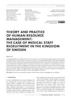 THEORY AND PRACTICE OF HUMAN RESOURCE MANAGEMENT: THE CASE OF MEDICAL STAFF RECRUITMENT IN THE KINGDOM OF SWEDEN