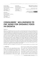CONSUMERS' WILLINGNESS TO PAY MORE  FOR ORGANIC FOOD IN CROATIA