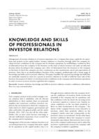 KNOWLEDGE AND SKILLS OF PROFESSIONALS IN INVESTOR RELATIONS