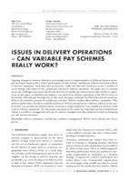 ISSUES IN DELIVERY OPERATIONS – CAN VARIABLE PAY SCHEMES REALLY WORK?