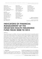 INDICATORS OF FINANCIAL MANAGEMENT OF THE CROATIAN HEALTH INSURANCE FUND FROM 2000 TO 2014