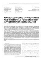 MACROECONOMIC ENVIRONMENT AND GREENFIELD FOREIGN DIRECT INVESTMENT OF HOTEL BRANDS
