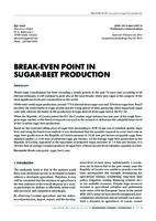 BREAK-EVEN POINT IN SUGAR-BEET PRODUCTION