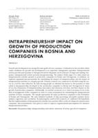 INTRAPRENEURSHIP IMPACT ON GROWTH OF PRODUCTION COMPANIES IN BOSNIA AND HERZEGOVINA