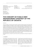 THE CONCEPT OF PUBLIC DEBT MANAGEMENT STRATEGY OF THE REPUBLIC OF CROATIA
