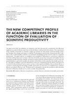 THE NEW COMPETENCY PROFILE OF ACADEMIC LIBRARIES IN THE FUNCTION OF EVALUATION OF SCIENTIFIC PRODUCTIVITY