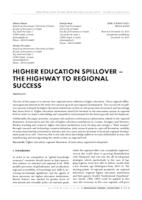 HIGHER EDUCATION SPILLOVER – THE HIGHWAY TO REGIONAL SUCCESS