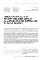 prikaz prve stranice dokumenta (Dys)functionality of accounting cost systems in manufacturing companies of Tuzla canton