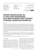 prikaz prve stranice dokumenta MICRO FRANCHISING AS A TOOL FOR INCREASING SELF-EMPLOYMENT AND COMPETITIVENESS: CROATIAN EXAMPLES