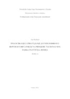 prikaz prve stranice dokumenta Financiranje i upravljanje javnim dobrom u Republici Hrvatskoj na primjeru nacionalnog parka Plitvička jezera