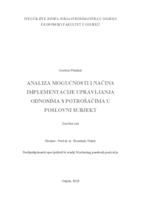 prikaz prve stranice dokumenta Analiza mogućnosti i načina implementacije upravljanja odnosima s potrošačima u poslovni subjekt