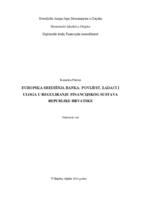 prikaz prve stranice dokumenta Europska središnja banka: povijest, zadaci i uloga u reguliranju financijskog sustava Republike Hrvatske