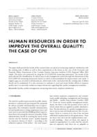prikaz prve stranice dokumenta HUMAN RESOURCES IN ORDER TO IMPROVE THE OVERALL QUALITY: THE CASE OF CPII