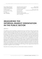 prikaz prve stranice dokumenta Measuring the internal-market orientation in the public sector