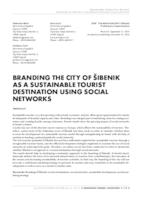 prikaz prve stranice dokumenta Branding the city of Šibenik as a sustainable tourist destination using social networks