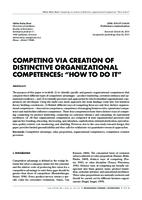 prikaz prve stranice dokumenta COMPETING VIA CREATION OF DISTINCTIVE ORGANIZATIONAL COMPETENCES: "HOW TO DO IT"