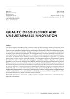 prikaz prve stranice dokumenta QUALITY, OBSOLESCENCE AND UNSUSTAINABLE INNOVATION