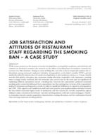 prikaz prve stranice dokumenta Job satisfaction and attitudes of restaurant staff regarding the smoking ban – a case study