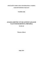 prikaz prve stranice dokumenta Analiza kružne otvor antene napajane valovodom kružnog presjeka