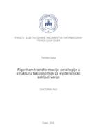 prikaz prve stranice dokumenta Algoritam transformacije ontologije u  strukturu taksonomije za evidencijsko  zakljuˇcivanj