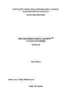 prikaz prve stranice dokumenta Programski paket LabVIEW u nastavi fizike