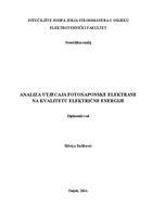 prikaz prve stranice dokumenta Analiza utjecaja fotonaponske elektrane na kvalitetu električne energije