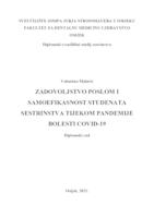 prikaz prve stranice dokumenta Zadovoljstvo poslom i samoefikasnost studenata sestrinstva tijekom pandemije bolesti COVID-19