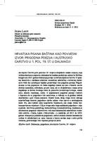 Hrvatska pisana baština kao povijesni izvor: prigodna poezija i Austrijsko Carstvo u 1. pol. 19. st. u Dalmaciji