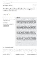 prikaz prve stranice dokumenta Verifying the ecological model of peer aggression on Croatian students