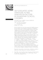 prikaz prve stranice dokumenta Self-evaluated ADHD Symptoms as Risk Adaptation Factors in Elementary School Children