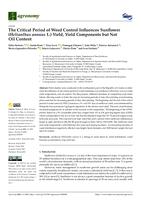 The Critical Period of Weed Control Influences Sunflower (Helianthus annuus L.) Yield, Yield Components but Not Oil Content
