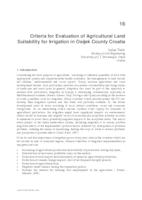 prikaz prve stranice dokumenta Criteria for Evaluation of Agricultural Land Suitability for Irrigation in Osijek County Croatia 