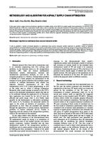 prikaz prve stranice dokumenta Methodology and algorithm for asphalt supply chain optimization