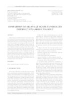 prikaz prve stranice dokumenta Comparison of delays at signal-controlled intersection and roundabout