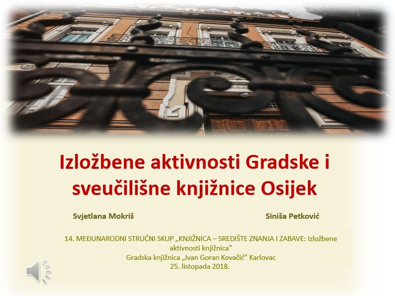 prikaz prve stranice dokumenta Izložbene aktivnosti Gradske i sveučilišne knjižnice Osijek