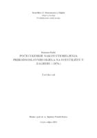 prikaz prve stranice dokumenta Počeci kemije nakon utemeljenja prirodnoslovnih odjela na sveučilištu u zagrebu ( 1876.)