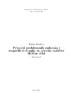 Primjeri problemskih zadataka i mogućih strategija za učenike različite školske dobi