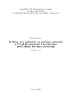 R Shiny web aplikacija za praćenje podataka o Covid-19 pandemiji i kratkoročno predviđanje kretanja pandemije