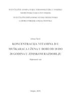 Koncentacija vitamina D u muškaraca i žena u dobi od 18 do 28 godina u zimskom radoblju